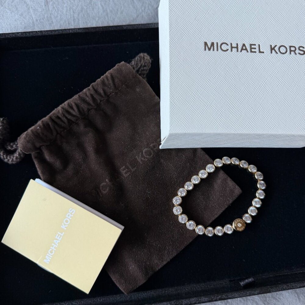 Michael Kors Gold Park Ave Tennis Crystal Bracelet - Picture 5 of 8